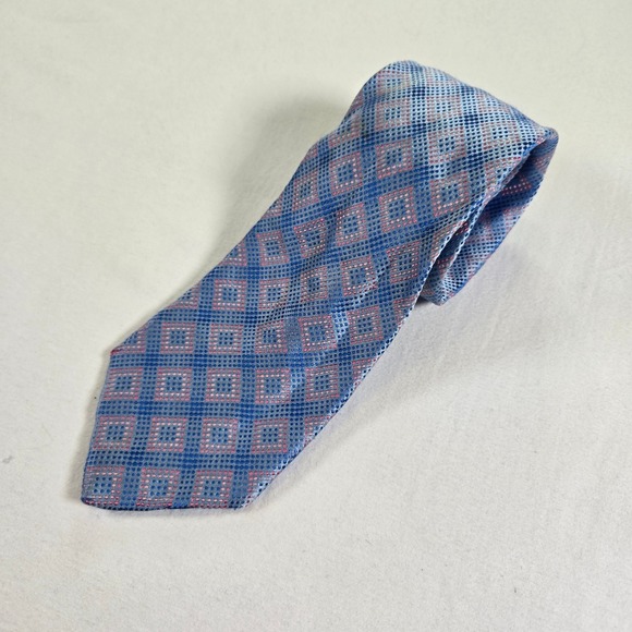PINK Thomas Pink London Silk Necktie Blue Pink Diamond Men's Business Formal - Picture 1 of 6